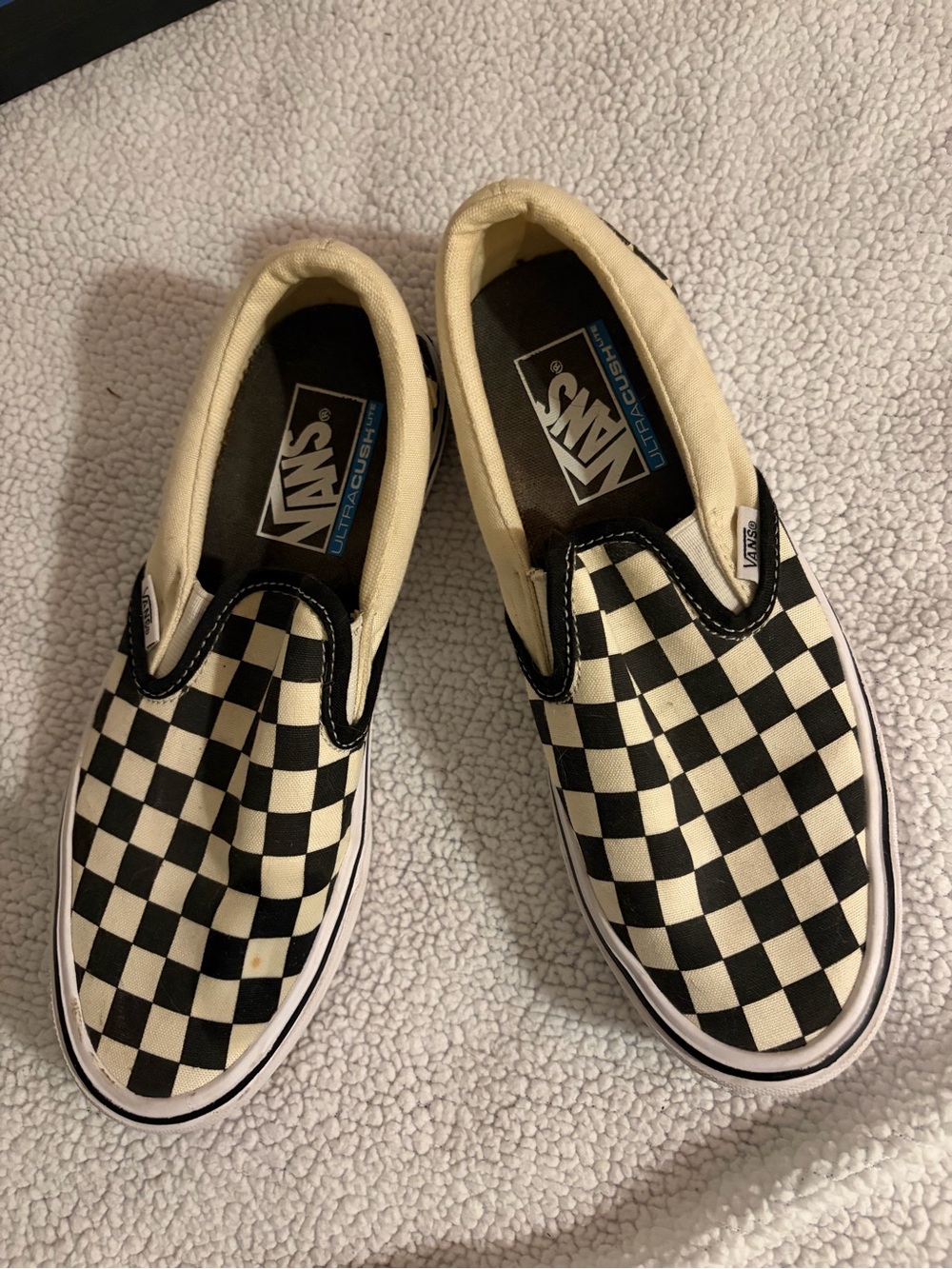 Vans Checkerboard Slip-On Sneakers - Black & Cream